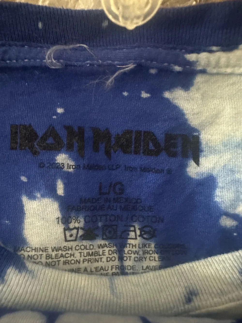 NWOT Iron Maiden Short Sleeve Graphic Tee in Blue Tie-Dye